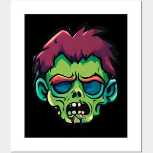 The Green Face Zombie Posters and Art